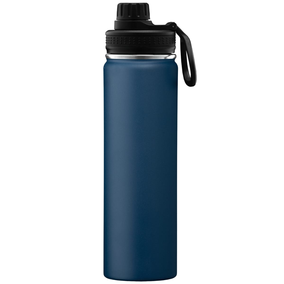 Branded Insulated Stainless Steel Bottle with Carry Handle 710ml in Navy Blue