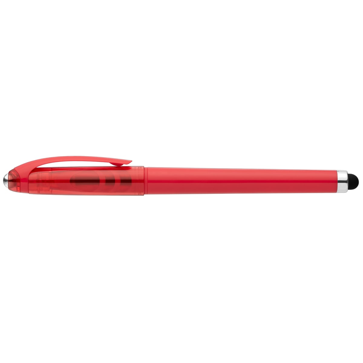 Branded Recycled Plastic Fidget Ball Stylus Gel Pen in Red