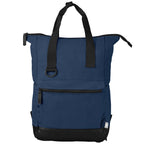 Branded Recycled Cotton Canvas Laptop Backpack - UKX in Navy Blue