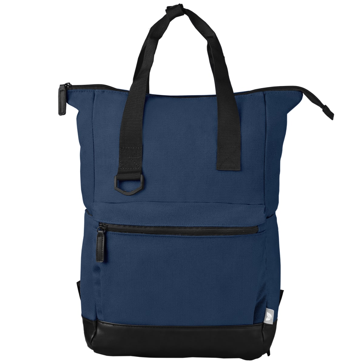 Branded Recycled Cotton Canvas Laptop Backpack - UKX in Navy Blue