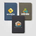 Branded A5 Recycled Zip Portfolio with Refillable Notebook