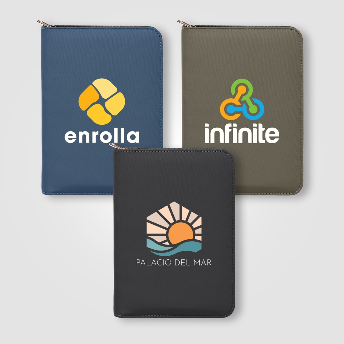 Branded A5 Recycled Zip Portfolio with Refillable Notebook