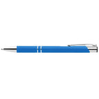 Branded Colourful Soft-Touch Aluminium Pen in Light Blue