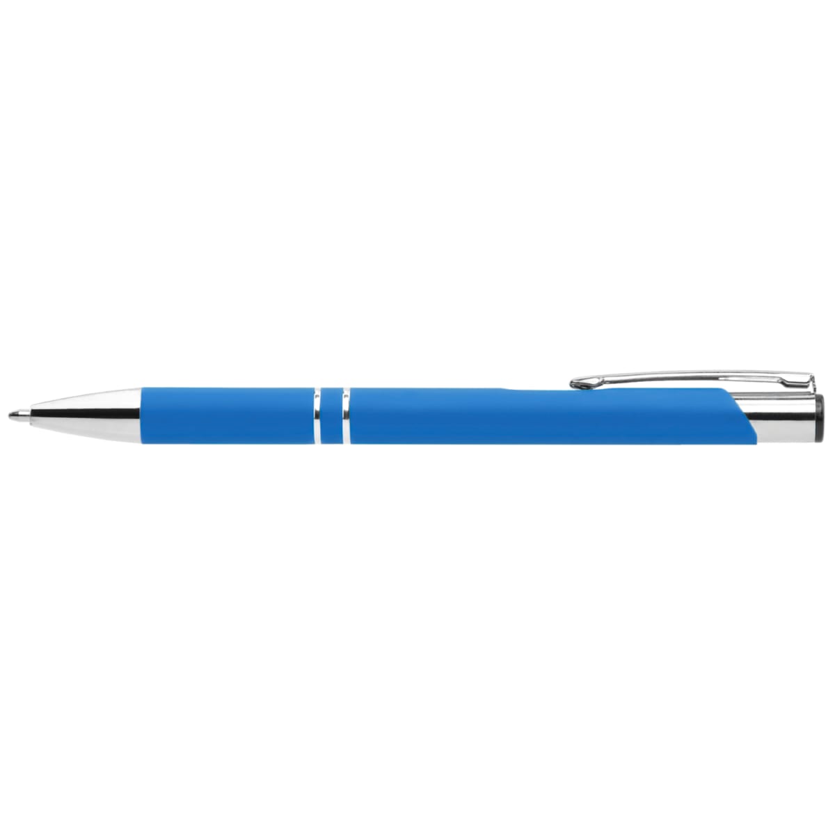 Branded Colourful Soft-Touch Aluminium Pen in Light Blue