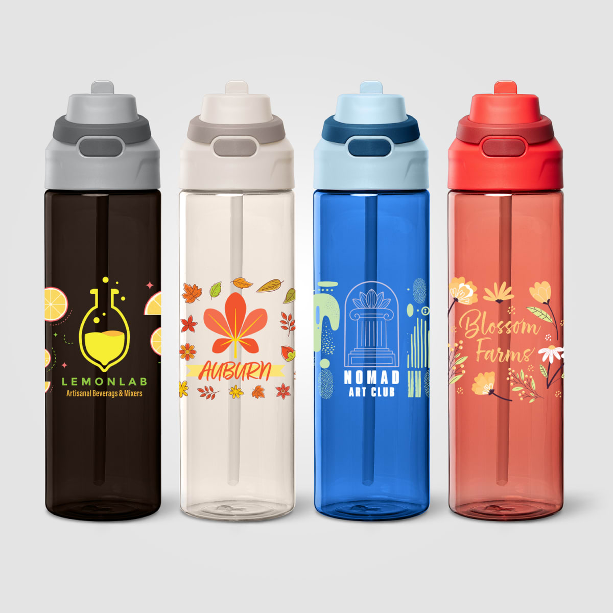 Branded Recycled rPET Flip-Straw Water Bottle 830 ml