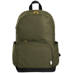 Branded rPET Laptop Backpack with Gold Zips - 20L in Dark Green