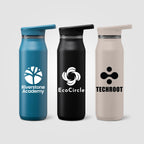 Branded Insulated Recycled Steel Bottle with Handle Lid 750 ml