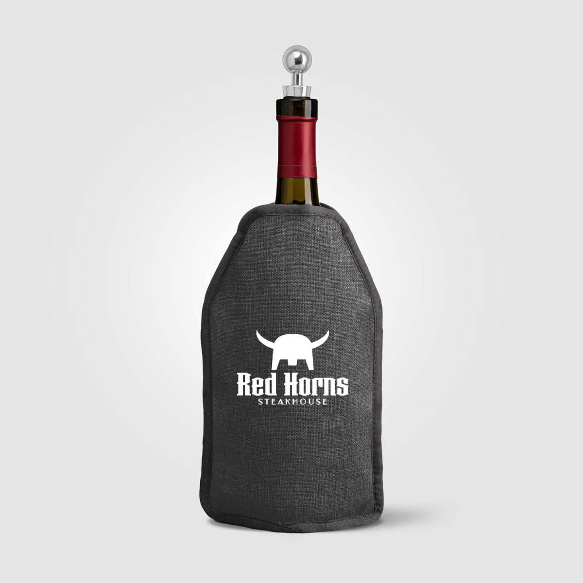 Branded Heathered Polyester Wine Bottle Cooler