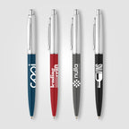 Branded Recycled Plastic Chrome Trim Retractable Pen