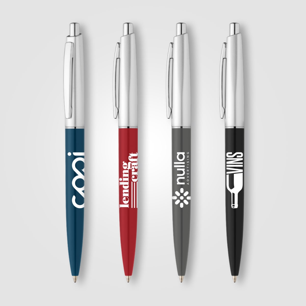 Branded Recycled Plastic Chrome Trim Retractable Pen