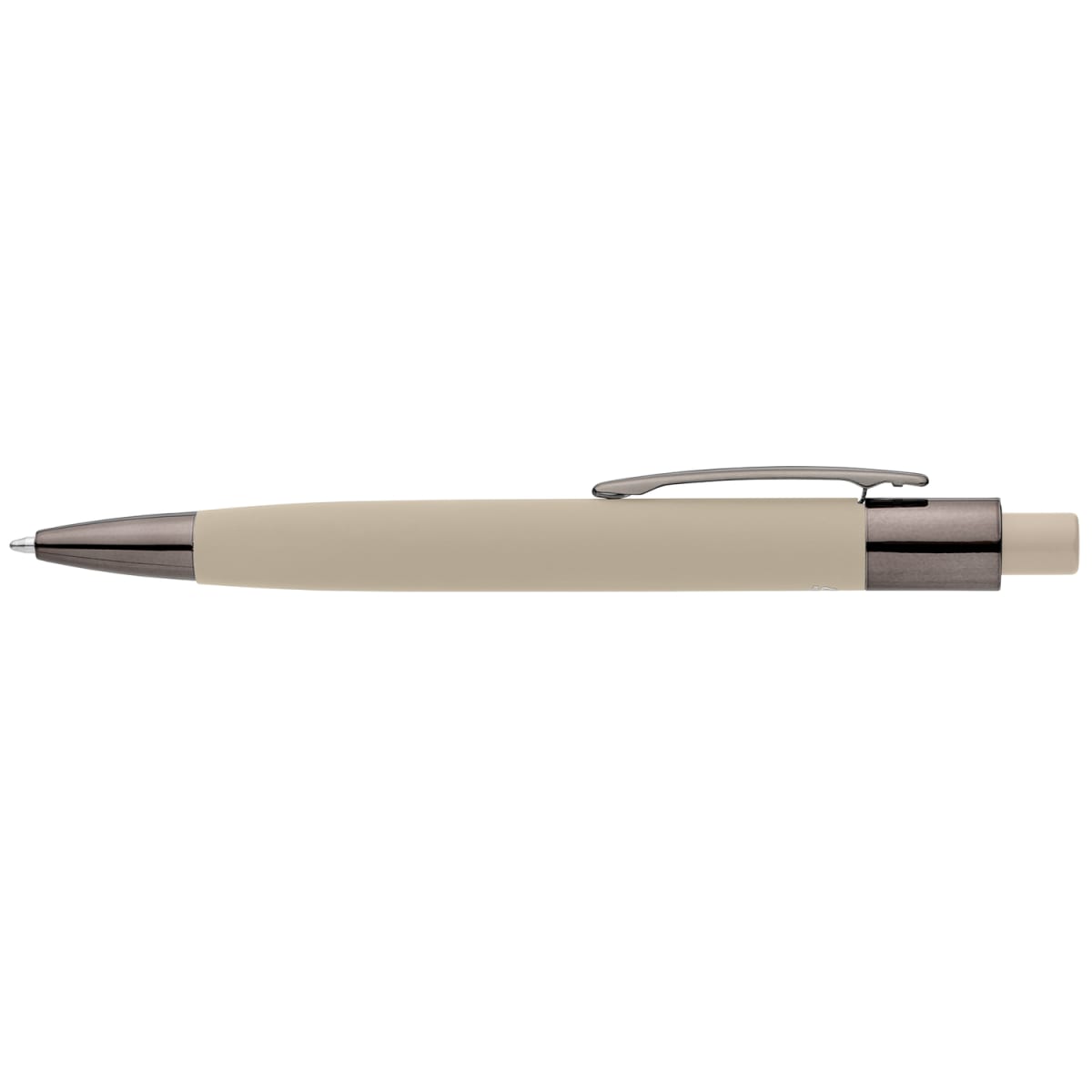 Branded Recycled Aluminium Pen with Oval Barrel in Dune