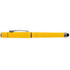 Branded Recycled Plastic Fidget Spinner Gel Pen with Stylus in Yellow