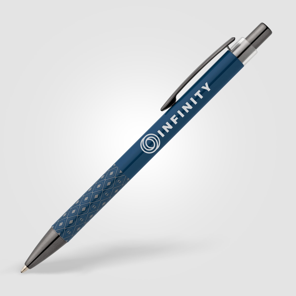 Branded Recycled Aluminium Click Pen with Gunmetal Accents
