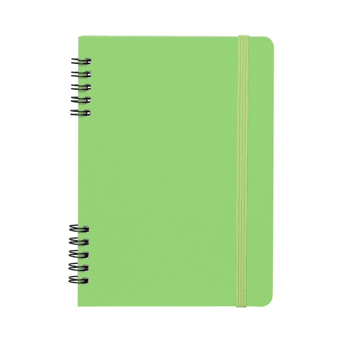 Branded A5 Spiral Notebook with Recycled Leather Cover in Green