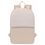 Branded Recycled Polyester Quilted Backpack in Dune