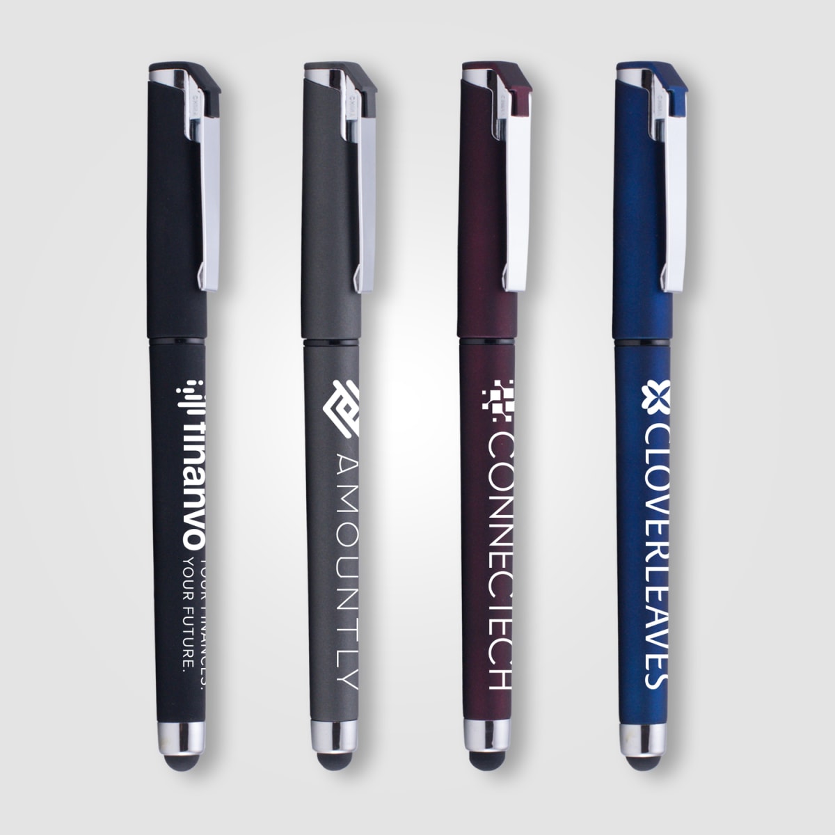 Branded Soft-Touch Gel Pen with Stylus
