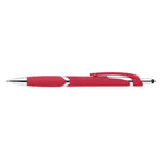 Branded Soft-Touch Click Pen with Stylus in Red