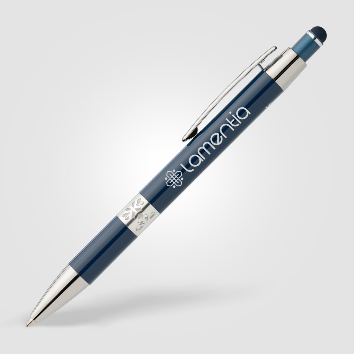 Branded Recycled Aluminium Chrome Trim Stylus Pen