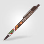 Branded Slimline Retractable Ballpoint Pen in Brown