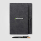 Branded Refillable Suede-Feel PU Journal Set with Pen
