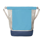 Branded Recycled Mesh Drawstring Bag with Zip Compartment