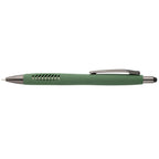 Branded Recycled Plastic Stone Finish Stylus Pen in Forest Green