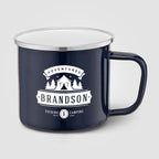 Branded Enamel Campfire Mug with Stainless Steel Rim