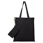 Branded Recycled Foldable Tote Bag with Pouch in Black
