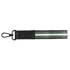 Branded rPET Woven Wrist Strap Keyring with Snap Trigger in Forest Green
