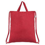 Branded Recycled Cotton Drawstring Bag with Top Handles in Red