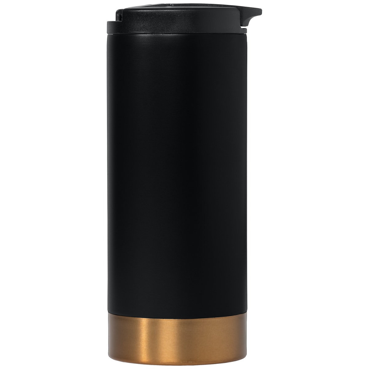Branded Double Wall Stainless Steel Tumbler with Twist Lock Lid in Black