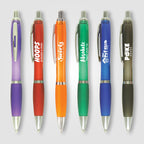 Branded Jewel Tone Ballpoint Pen with Coloured Grip