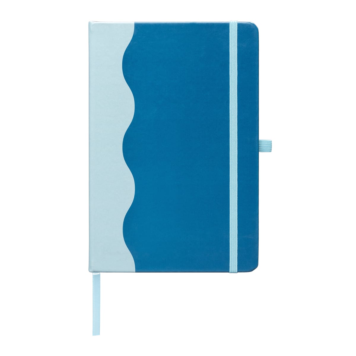 Branded Recycled PU Wave Pattern A5 Journal in Navy Blue