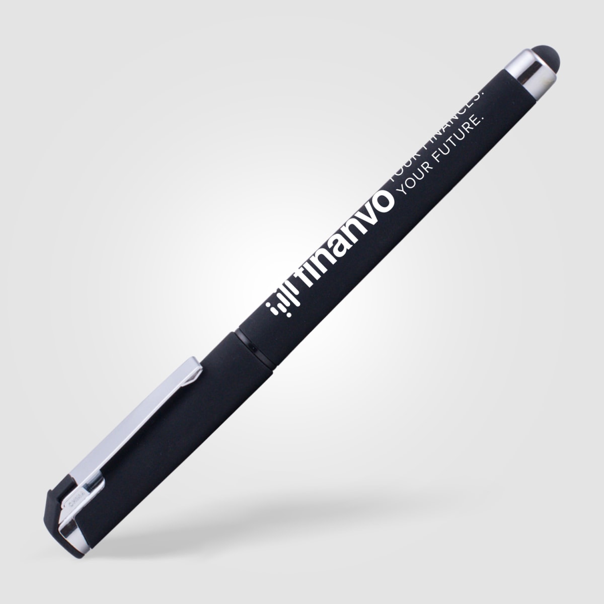 Branded Soft-Touch Gel Pen with Stylus