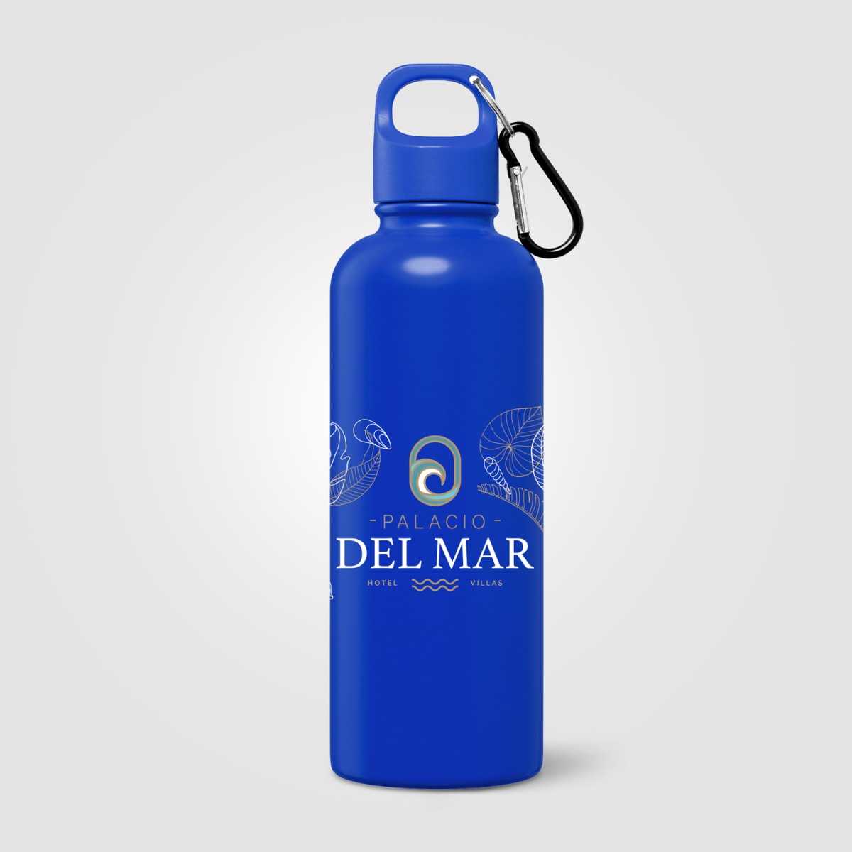 Branded Recycled Steel Water Bottle with Carabiner 750ml