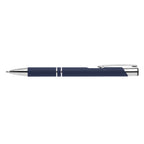 Branded Soft-Touch Aluminium Pen with Jumbo Refill in Blue