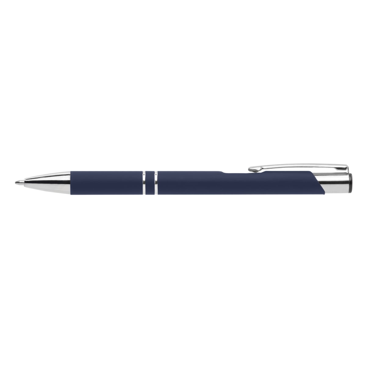Branded Soft-Touch Aluminium Pen with Jumbo Refill in Blue