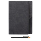 Branded Refillable Suede-Feel PU Journal Set with Pen