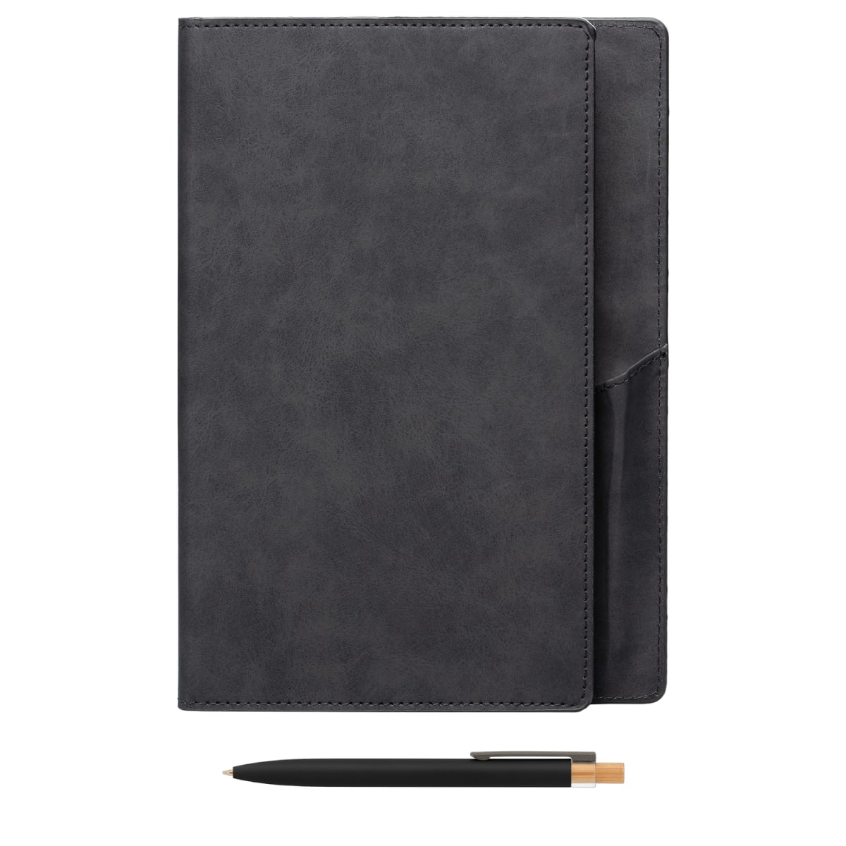 Branded Refillable Suede-Feel PU Journal Set with Pen