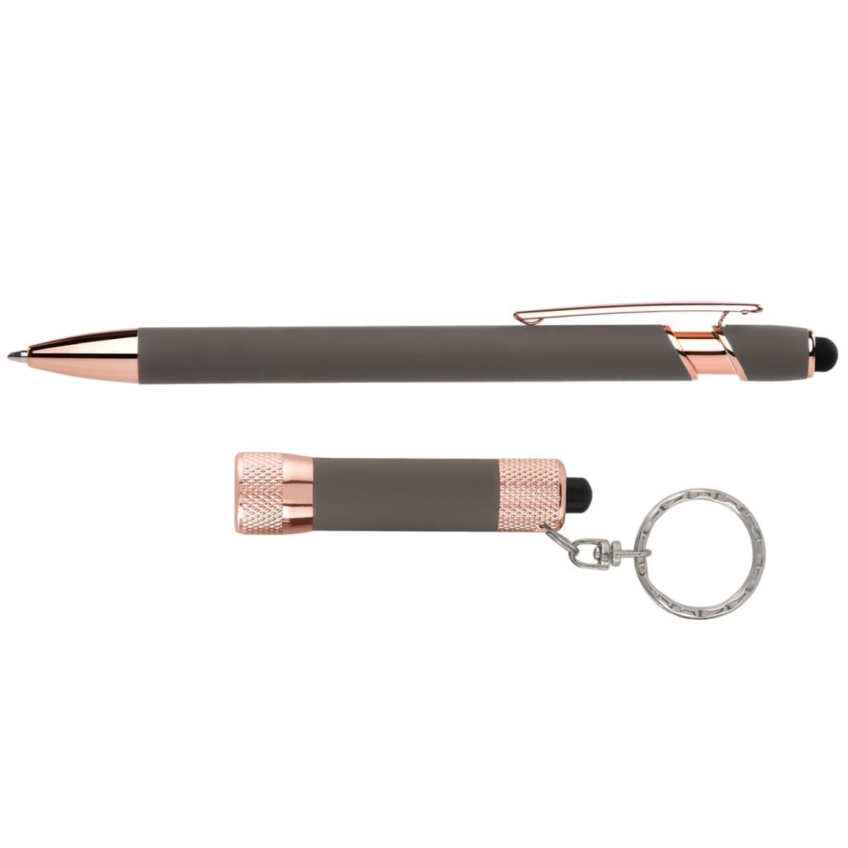 Branded Rose Gold Pen and Torch Gift Set with Thank You Box