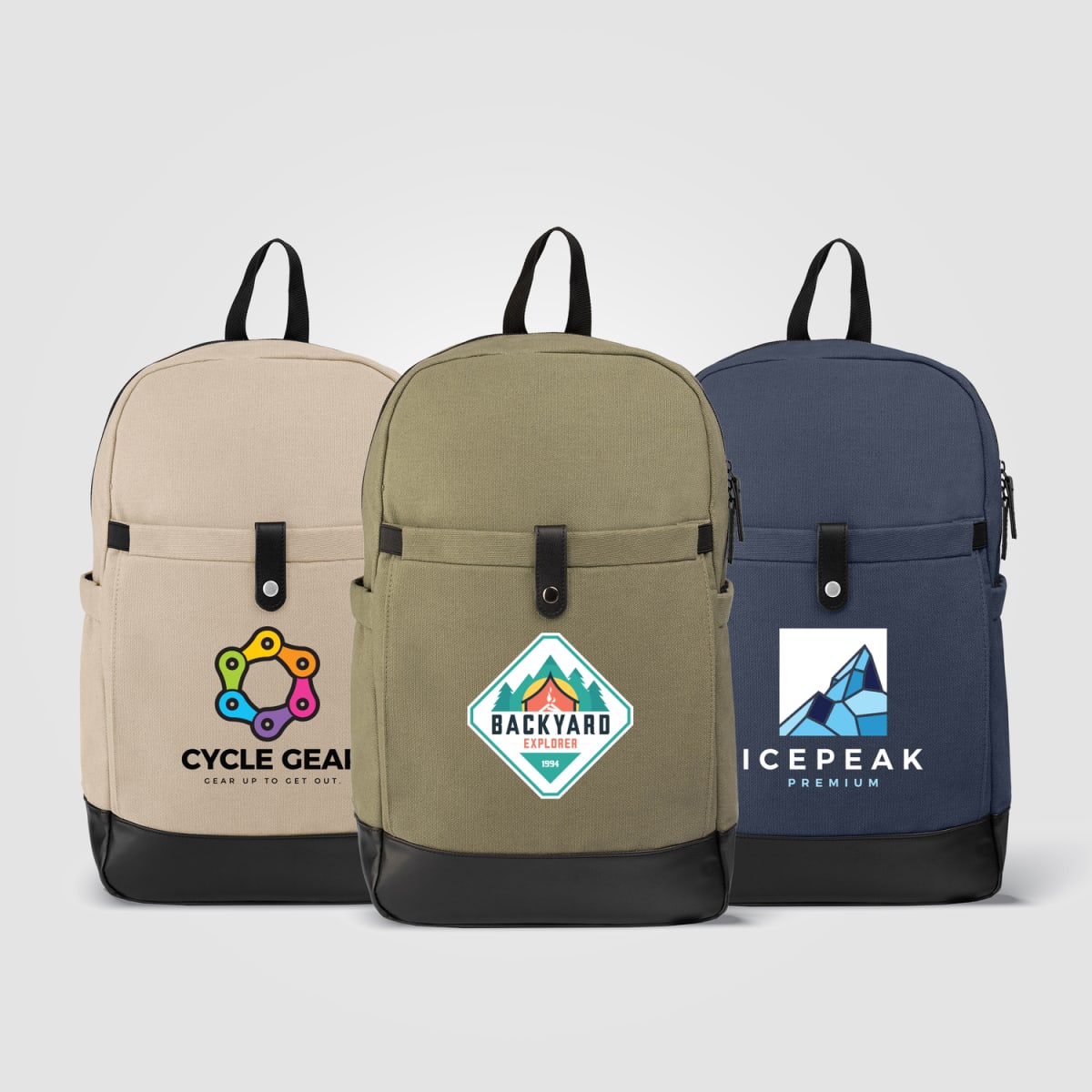 Branded Recycled Cotton Canvas Laptop Backpack