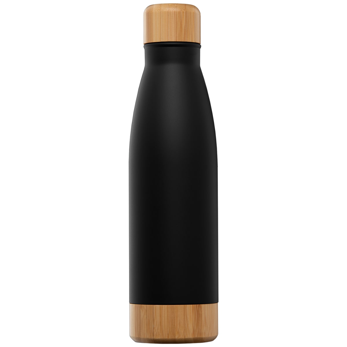 Branded Bamboo and Stainless Steel Insulated Bottle 650ml in Black