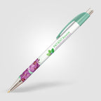 Branded Slim Chrome Trim Pen with Metallic Clip