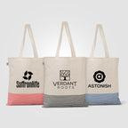 Branded Recycled Cotton Micro Stripe Tote Bag