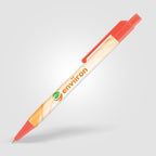 Branded Slimline Retractable Ballpoint Pen in Orange