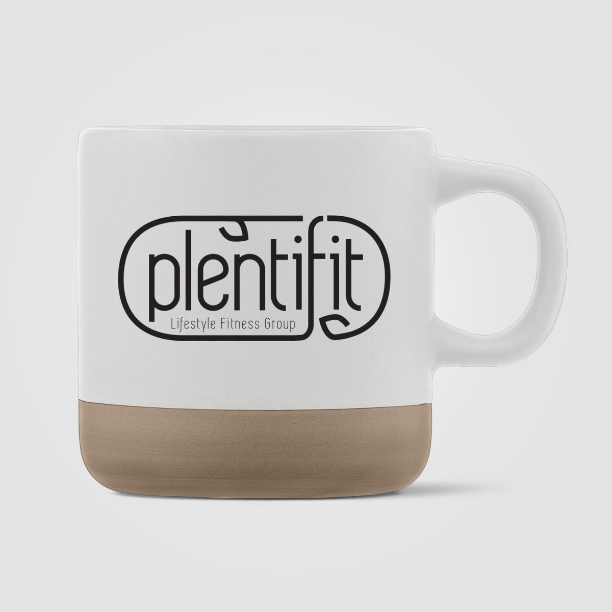 Branded Matte Ceramic Mug with Natural Clay Base - 355ml
