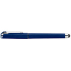 Branded Soft-Touch Gel Pen with Stylus in Blue