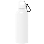 Branded Recycled Steel Water Bottle with Carabiner 750ml in White