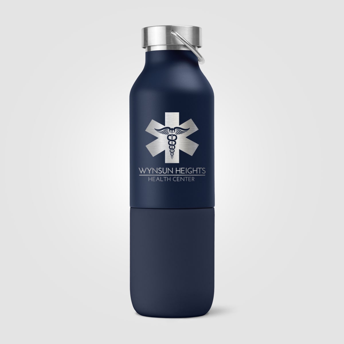Branded 2-in-1 Recycled Steel Bottle with Tumbler - 590ml
