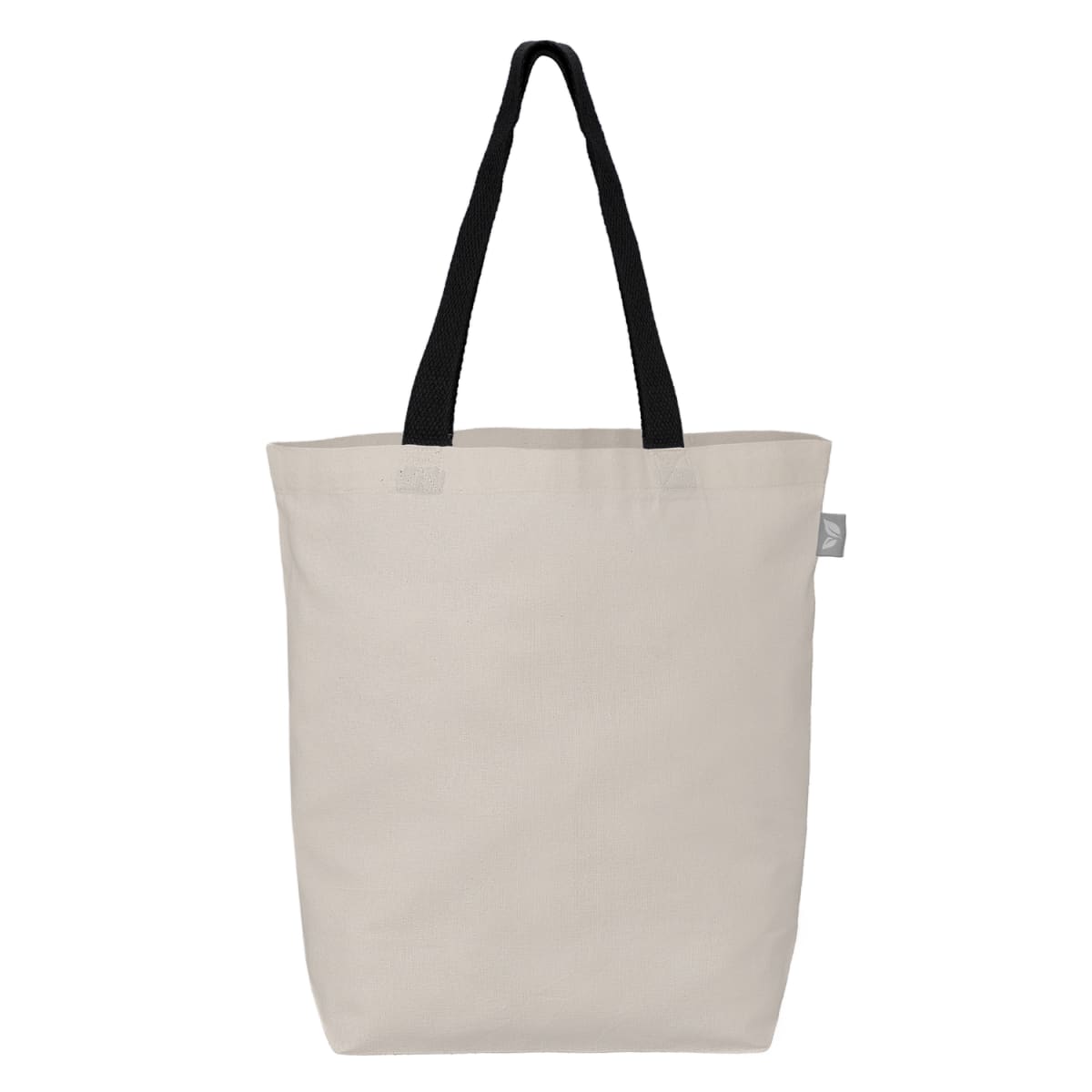 Branded Recycled Cotton Tote Bag with Coloured Handles in Black